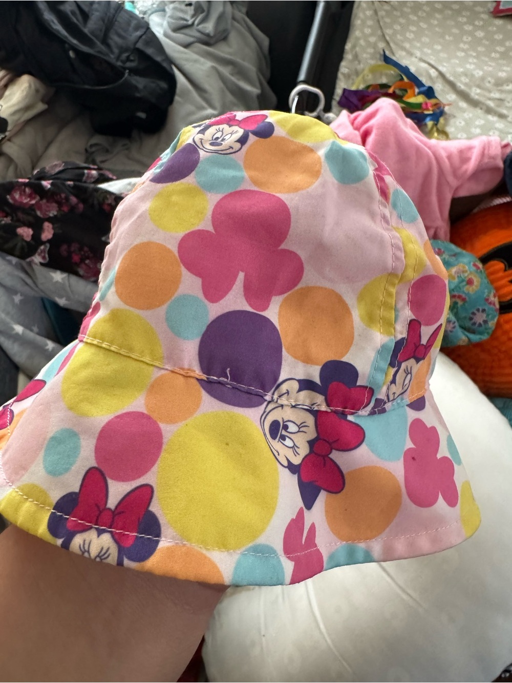 Y2K Disney Minnie Mouse Pink Polka Dot Kids Bucket Hat